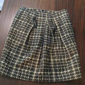 E131 NWT Talbots Size 12 Women's Wool Lined Skirt Gold & Black Reg. $139